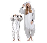 DarkCom Koala Onesie para Niños y Adultos, Carnaval Ropa de Dormir para Niños y Padres,Cosplay Halloween Disfraz Animales Navidad Pijamas 8-9 años