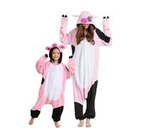 DarkCom Pijama de Cosplay de Animal,Cerdo pío Combinación para Padres e Hijos, Pijama Suave y Cómodo, Halloween y Navidad en Familia 12-13 años