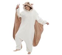 DarkCom Pijama Unisex de una Pieza para Adultos,Disfraz de Halloween, Ropa de Dormir de Navidad, Flying Squirrel, Medium