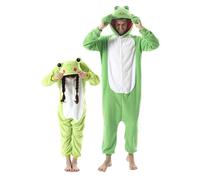 DarkCom Rana Onesie para Niños y Adultos, Carnaval Ropa de Dormir para Niños y Padres,Cosplay Halloween Disfraz Animales Navidad Pijamas 2-3 años