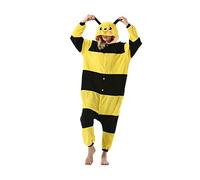 DarkCom Unisex Adulto Cosplay Abeja Amarilla Animal Onesie Kigurumi Disfraces One Piece Pijamas Carnaval Ropa de Dormir L