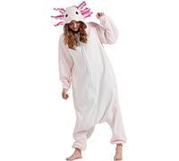DarkCom Unisex Adulto Cosplay Axolotl Animal Onesie Kigurumi Disfraces One Piece Pijamas Carnaval Ropa de Dormir XL