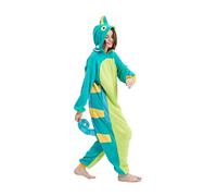 DarkCom Unisex Adulto Cosplay Camaleón Animal Onesie Kigurumi Disfraces One Piece Pijamas Carnaval Ropa de Dormir L