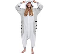 DarkCom Unisex Adulto Cosplay Cheese Cat Animal Onesie Kigurumi Disfraces One Piece Pijamas Carnaval Ropa de Dormir XL