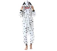 DarkCom Unisex Adulto Cosplay Dálmata Animal Onesie Kigurumi Disfraces One Piece Pijamas Carnaval Ropa de Dormir L
