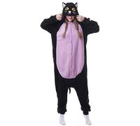 DarkCom Unisex Adulto Cosplay De Medianoche Gato Animal Onesie Kigurumi Disfraces One Piece Pijamas Carnaval Ropa de Dormir L