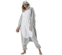 DarkCom Unisex Adulto Cosplay Foca Animal Onesie Kigurumi Disfraces One Piece Pijamas Carnaval Ropa de Dormir M