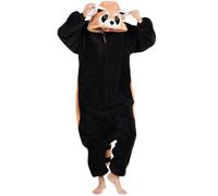 DarkCom Unisex Adulto Cosplay Mapache pequeño Animal Onesie Kigurumi Disfraces One Piece Pijamas Carnaval Ropa de Dormir L