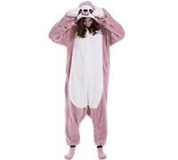DarkCom Unisex Adulto Cosplay Perezoso Rosa Animal Onesie Kigurumi Disfraces One Piece Pijamas Carnaval Ropa de Dormir XL