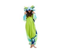 DarkCom Unisex Adulto Cosplay Teñido Verde Axolotl Animal Onesie Kigurumi Disfraces One Piece Pijamas Carnaval Ropa de Dormir S