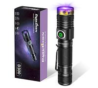 DARKDAWN Linterna UV 395nm, Luz Negra LED USB Recargable, Mini Lámpara Ultravioleta con Clip y Zoom para Manchas de Orina de Mascotas, Escorpión, Resina