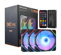 darkFlash 3-pack de ventiladores de carcasa de PC de 120 mm con concentrador controlador y control remoto, PWM ARGB Sync, ventiladores de refrigeración RGB direccionables para carcasa de ordenador y