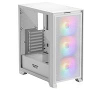 darkFlash ATX Mid-Tower Gaming PC Case, Pre-Installed 3x120mm Fix RGB Fans, with Removable Large Mesh Front Panel, USB3.0 Ready, Tempered Glass Side Panel Airflow Computer Case, White(DRX70)