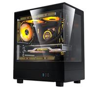 Darkflash DB330M Cristal Micro ATX Budget PC Carcasa Gaming Gabinete con vidrio templado Alto flujo de aire M ATX Carcasa Soporta 240 mm AIO 305 mm GPU Mini Tower Desktop Armario para Gaming Build