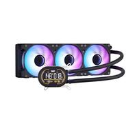 darkFlash DH360D V1.2 - Enfriador líquido todo en uno para CPU con pantalla, monitoreo de CPU, sincronización ARGB, ventiladores PWM de 360 mm AIO, radiador de CPU de alta eficiencia para Intel 1851