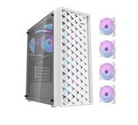 darkFlash DK351 Computer Case + 4 Fans (Blanco)