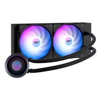 darkFlash DNA240A AIO - Enfriador líquido para CPU, bomba de alto rendimiento, sincronización ARGB, ventiladores PWM, con pantalla personalizable con logotipo de darkFlash 1700/1200/115X, AM4/AM5