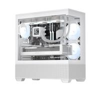 darkFlash DS900 Air ATX - Carcasa para PC, vidrio templado panorámico de 270°, 3 ventiladores preinstalados, botón de control LED RGB, torre media de alto flujo de aire, USB-C, soporta GPU de hasta