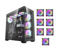 darkFlash DS900 ATX M-ATX ITX - Carcasa para PC para juegos con 7 ventiladores ARGB preinstalados, paneles de vidrio templado, puerto tipo C, carcasa de computadora SPCC 0.5