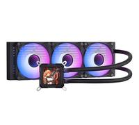 darkFlash DV360S - Enfriador líquido todo en uno para CPU, pantalla LCD de 3.2 pulgadas con resolución de 320 x 320, sincronización ARGB, ventiladores PWM radiador de 360 mm, enfriador Aio para CPU PC