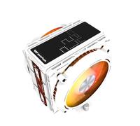 darkFlash Enfriador de CPU E400 Plus blanco, pantalla digital, ventiladores ARGB duales, mATX