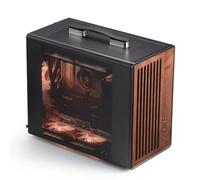 darkFlash Funda portátil Micro-ATX para PC con asa, mini torre MATX con madera, con 1 ventilador ARGB PWM, puerto tipo C, compatible con 240 AIO, enfriador de 165 mm, escritorio compacto simple, negro