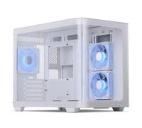darkFlash MATX - Funda para PC para Juegos Micro-ATX, con 3 Ventiladores ARGB de 120 mm, Vista panorámica, Doble Curva, de Vidrio Templado, Puerto USB 3.0, Compatible con Doble AIO de 360 mm, Blanco