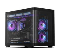 darkFlash Micro-ATX Gaming PC Case, MATX PC Case with 3 x 120mm ARGB Fans, Panoramic View Dual Tempered Curve Glass Computer Case, USB 3.0 Port, Supports Dual 360mm AIO, Black(DPW90M)