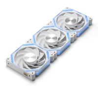 darkFlash - Ventilador para carcasa de PC INF34 de 120 mm, conexión en cadena, refrigeración de hasta 2000 rpm, PWM de 4 pines, para CPU, ARGB, 3 unidades (invertido, blanco)