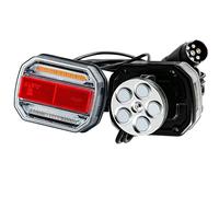 DARKGUARD 10-30v Pilotos Traseros Remolque led con Base Magnética y 7,5m Cable y Enchufes Conector 7 Pines Homologados,Magnético Luces Traseras para Remolques Impermeable para Camion Caravan E-Mark