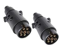 DARKGUARD 2 pedazo Enchufe 7pines Remolque 12v ISO1724,Impermeable,Zócalo Caravana 7Pines Macho, Adaptador Enchufe 7pin per Remolque,Conector 7polos 12v per Agrícola Remolque Camión Caravana (DG7PR-2)