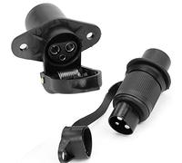 DARKGUARD Enchufe 3pinesi Tractor y Zócalo 3pines Tractor 12v 24v,DIN 9680,Impermeable,Enchufe Remolque 3Pines Macho,Zócalo Remolque 3Pines Hembra para Agrícola Camión Autos (Enchufe y Zócalo M1S21)