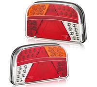 DARKGUARD Juego de faros traseros LED 12/24 V, 7 funciones, certificado E, resistente al agua, luces traseras para caravanas, coches