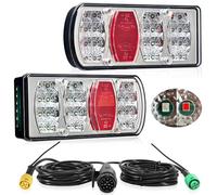 DARKGUARD Kit Luces Remolque 13 Pines Led Homologados Pilotos Traseros Remolque 12V 24V 5P Plug & Play Conector Bayoneta Pre-cableado 5,5m + Extra 25cm(Para Antiniebla/Matrícula/Laterales) E57 IP65