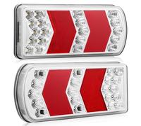 DARKGUARD Kit Luces Traseros Remolque LED Rectángulo 12V/24V Pilotos de Remolque Luz Freno Matrícula Homologados E4, IP67 Impermeable, Fijado con Perno, 7-en-1 para Remolques Camións Caravanas