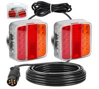 DARKGUARD Pilotos Remolque Magneticas Led con 7.5m Cable y Enchufe de Remolque 7 Polos 12V 24V Kit Faros Led Remolque Iman con Caja Portátil 5 Functions IP67 Impermeable ECE Homologados