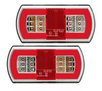 DARKGUARD Pilotos Traseros Remolque led 12/24v Homologado E 4Funciones Impermeable 2piezas Luces Traseras para Remolque Led,Pilotos Traseras Remolque de Luz de Matrícula Placa para Camion Caravan