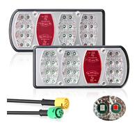 DARKGUARD Pilotos Traseros Remolque Led Homologados 12V/24V Luces de Remolque Sumergibles con Conector Bayoneta 5 Pines 7Funciones con Luz Antiniebla/Piloto Marcha Atrás/Luces de Matrícula