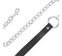 Darkness! Collar BDSM Darkness Bondage – piel suave acolchado negro con cadena 100 g