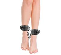 Darkness! Esposas de muñeca y tobillo Bondage – Cuero negro ajustables 200 g