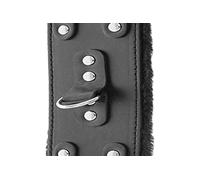 Darkness! Esposas de cuero Darkness Bondage con forro ajustables 200 g Negro