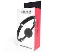 Darkness! Mordaza Bondage de silicona y cuero negra 150 g