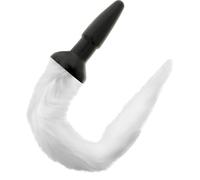 Darkness Plug Anal Silicona Con Cola Blanco