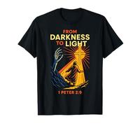 Darkness To Light Christian Gothic 1 Pedro 2:9 Versículo de la Biblia Camiseta