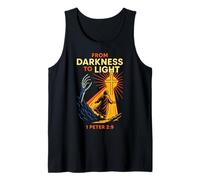 Darkness To Light Christian Gothic 1 Pedro 2:9 Versículo de la Biblia Camiseta sin Mangas