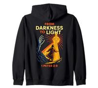 Darkness To Light Christian Gothic 1 Pedro 2:9 Versículo de la Biblia Sudadera con Capucha