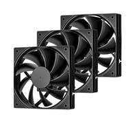 DARKROCK Paquete de 3 ventiladores negros de 120 mm para caja de computadora de alto rendimiento, bajo ruido, 3 pines, 1200 rpm, rodamiento hidráulico, silencioso, larga vida útil hasta 30.000 horas