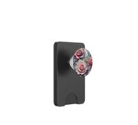 DarkRose Vibrant Pink Rose Pearl Stained Glass Teal Coral PopSockets PopWallet para MagSafe