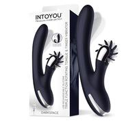 Generic Sports Vibrador DARKSPACE con lenguas rotadoras y movimiento finger Azul