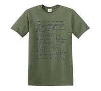 Darkwear Camiseta con texto en inglés "The Answer to Life and Everything", regalo divertido para el día del padre, Camiseta verde militar con estampado negro, L